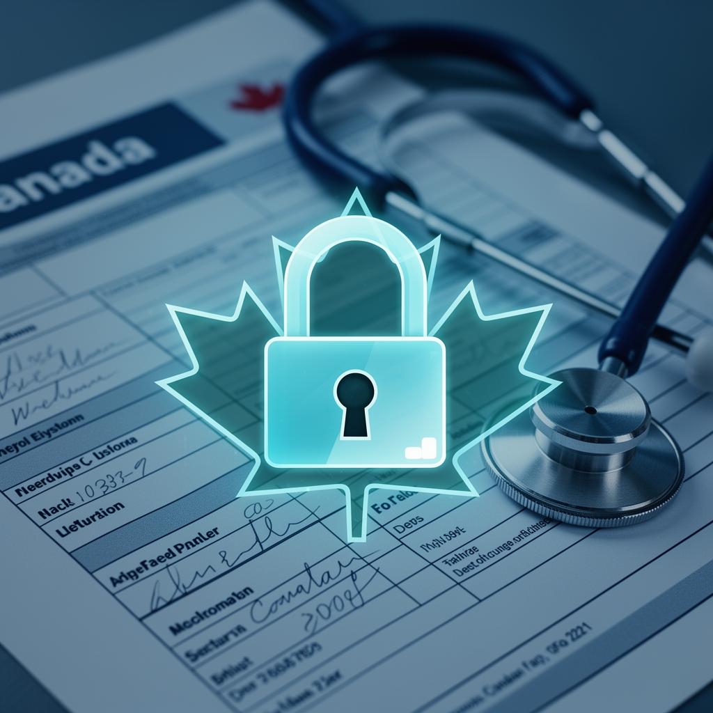 Padlock and Canadian medical chart representing PHIPA compliance